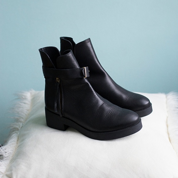 Miista Black Leather Ankle Bootie with Zipper - Picture 7 of 7